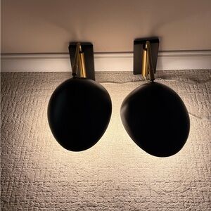West Elm Black and Gold Wall Sconces